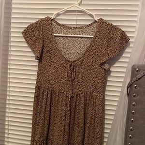 Brown cow print dress